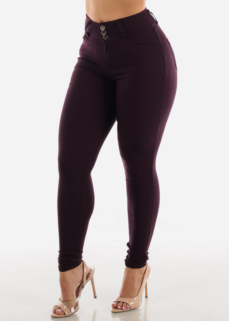 High Waist Butt Lift Levanta Cola Purple Jeggings