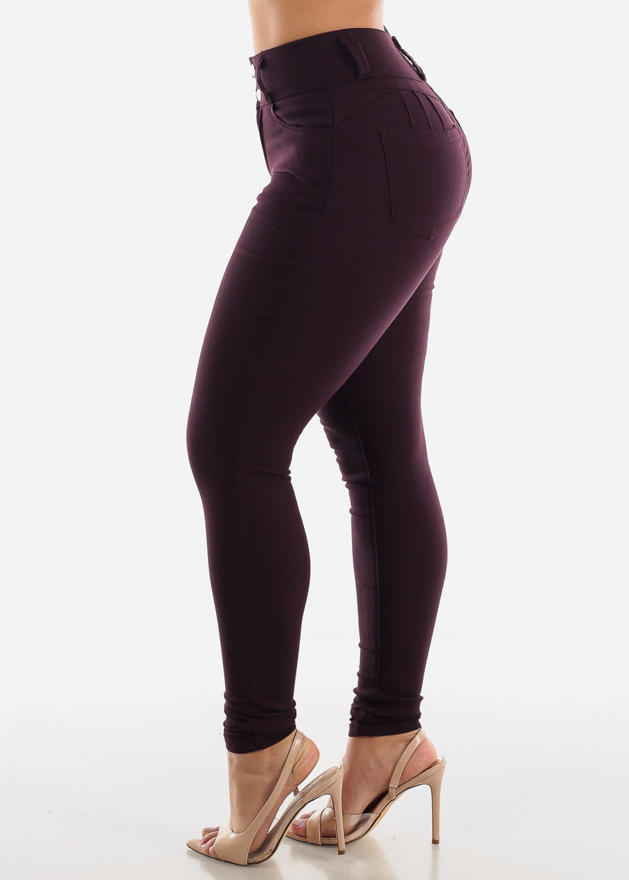 High Waist Butt Lift Levanta Cola Purple Jeggings