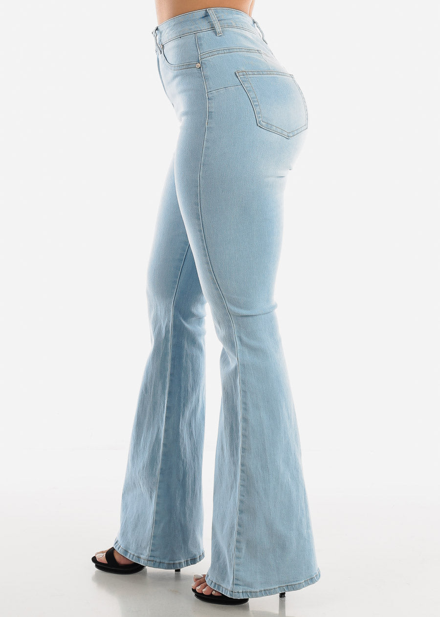 Light Denim High Waist Flare Jeans