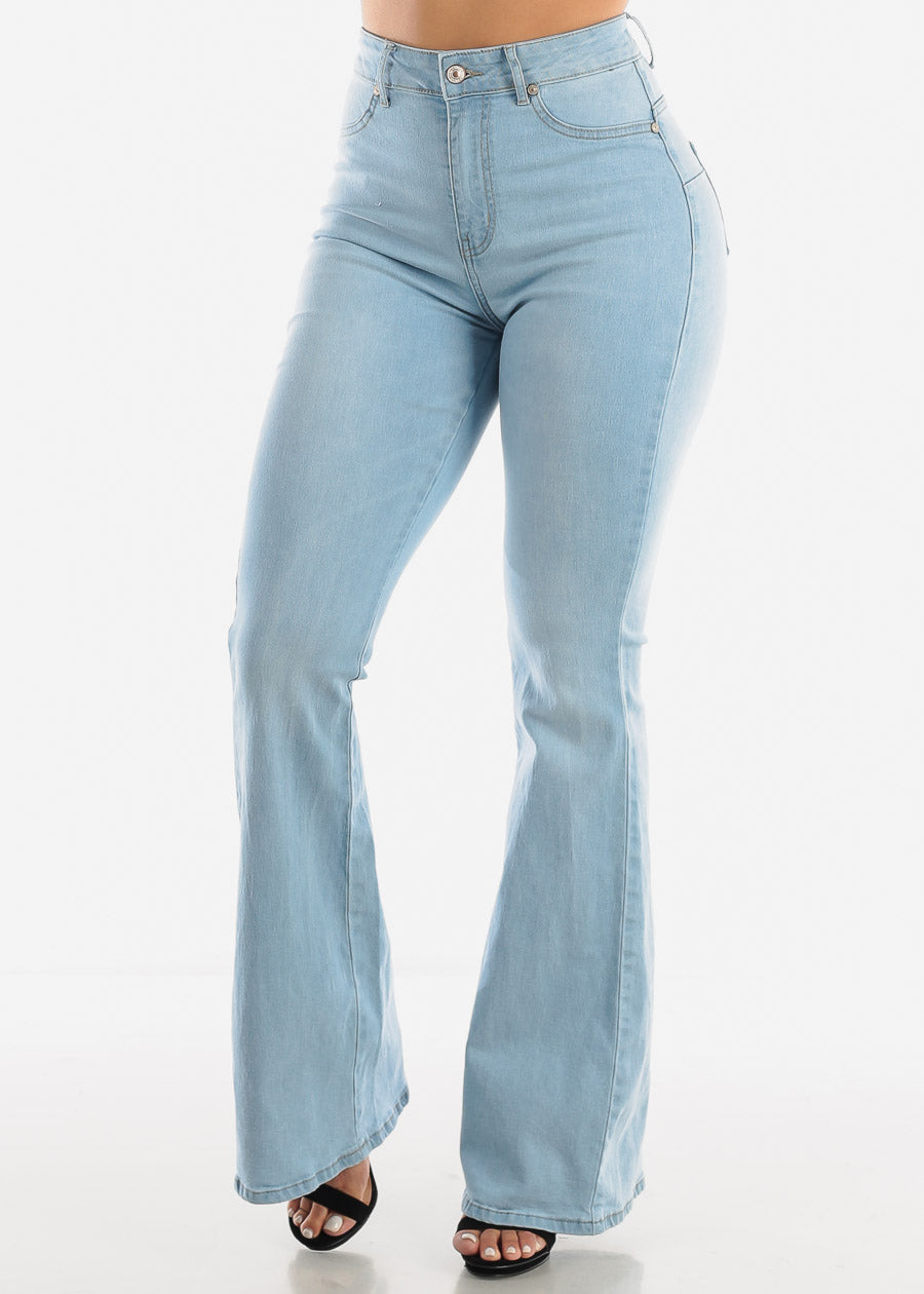 Light Denim High Waist Flare Jeans