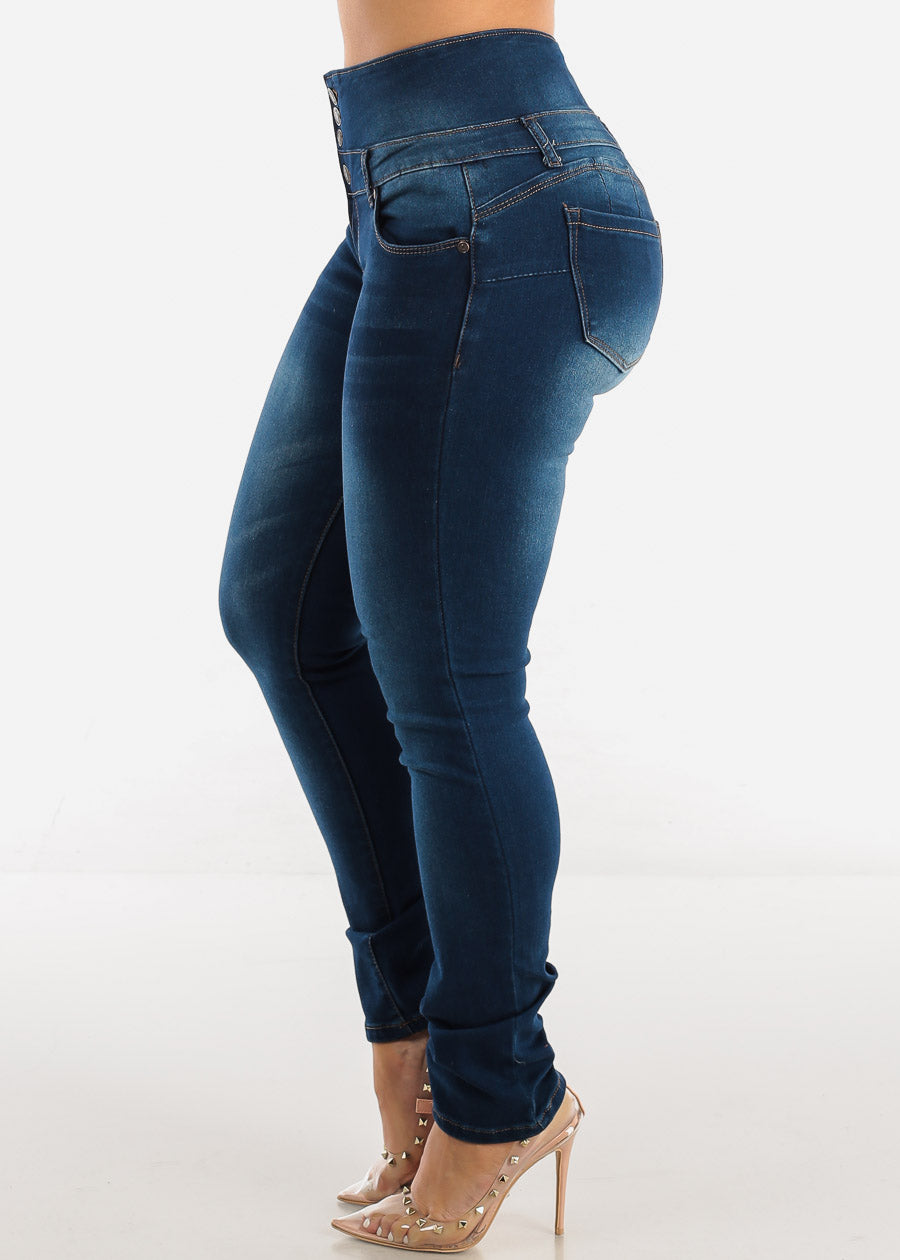 MX JEANS High Waisted Butt Lift Skinny Jeans Dark Wash