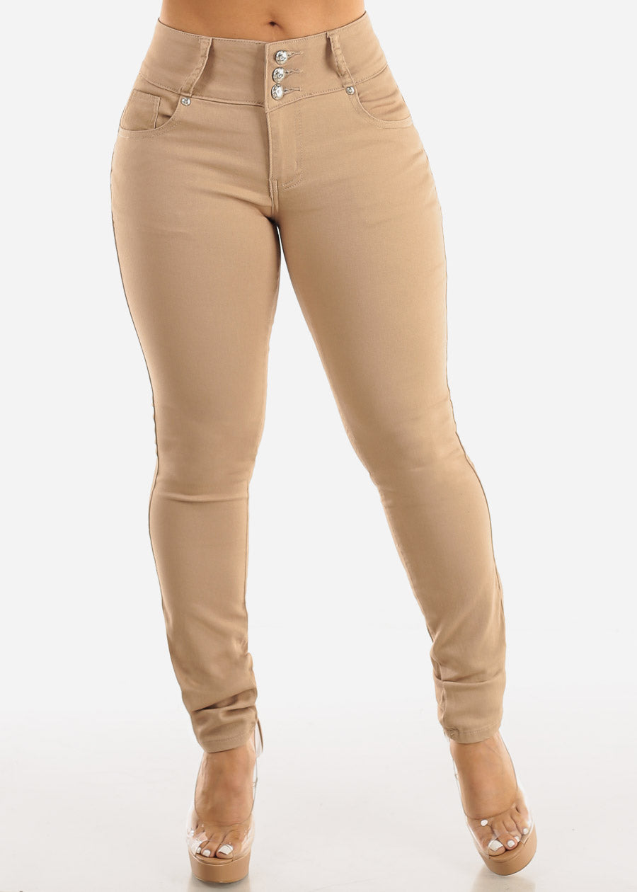 MX JEANS Mid Rise Khaki Levantacola Skinny Jeans