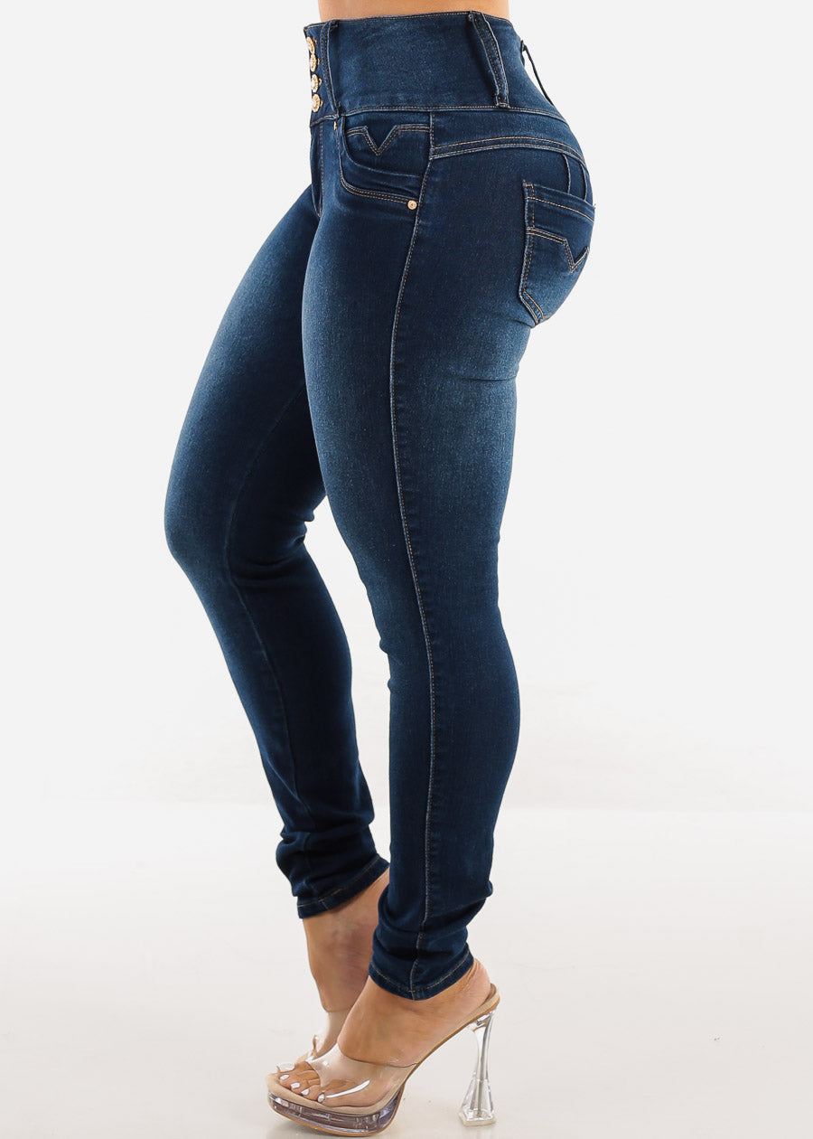 Butt Lift High Waist Dark Skinny Jeans