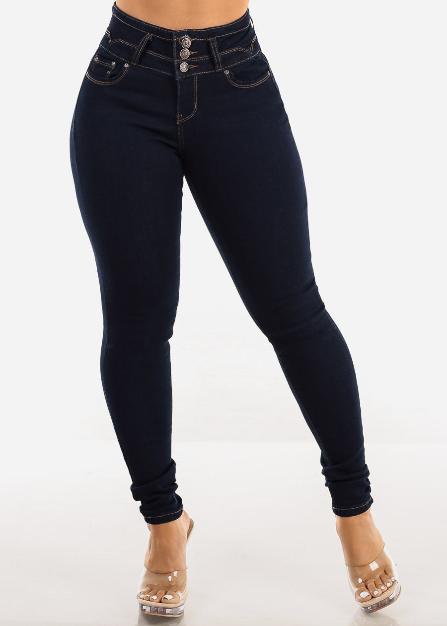 Butt Lift High Waist Skinny Jeans Dark Wash