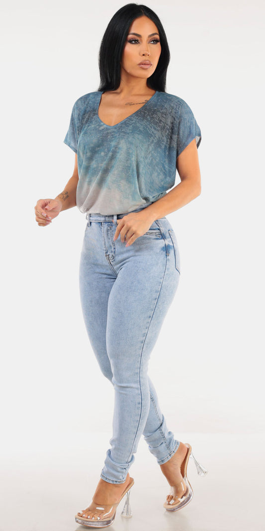 Tie Dye Acid Wash Denim Set