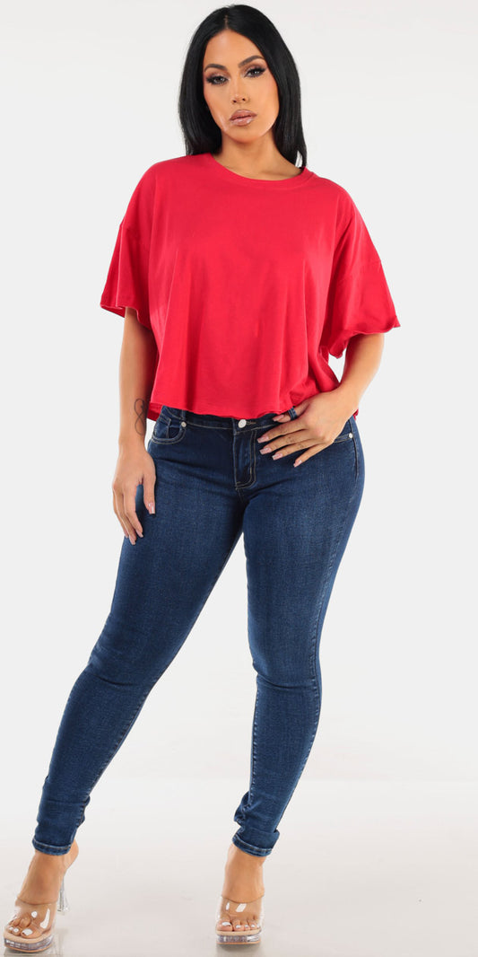 Red Butt Lift Denim Set