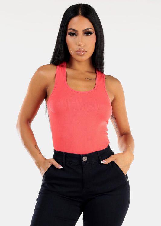 One Size Racerback Seamless Top Coral