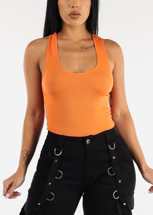 One Size Racerback Seamless Top (Orange)